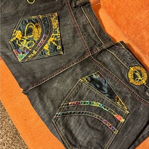 Colorful Y2K Coogi Embroidered Denim Shorts W 21 R14 In 16